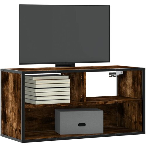 vidaXL TV omarica dimljen hrast 80x31x39,5 cm inženirski les in kovina Cene