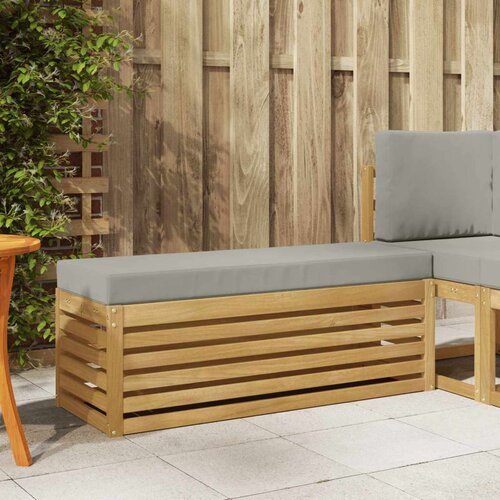 Vanjska stolica klupa s jastukom Bijela 115 x 43 x 45 cm - Bijela i svijetlosiva 115 cm Zatvoren prostor za noge Cene