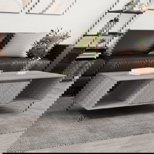 VidaXL Stolić za kavu siva boja hrasta 104x60x35 cm konstruirano drvo Slike