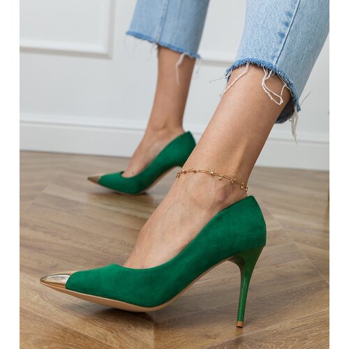 D/CEO Green eco-suede pumps with metallic toe Elaza Slike