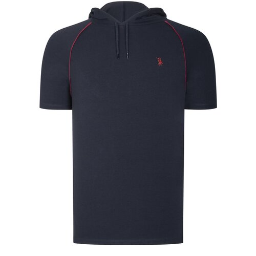 Dewberry T8570 HOODED MEN&amp;#039;S T-SHIRT-PLAIN NAVY BLUE Slike