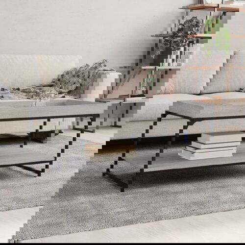 VidaXL Stolić za kavu boja sivog hrasta 100x49x45 cm konstruirano drvo Slike