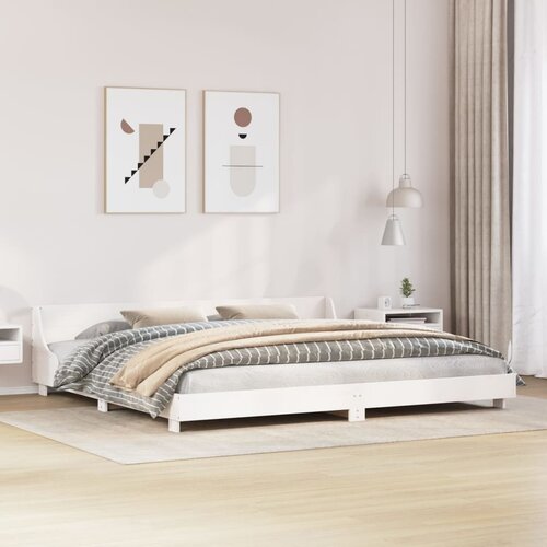 Furnova Posteljni okvir brez vzmetnice bel 200x200 cm trdna borovina, (21938895) Slike