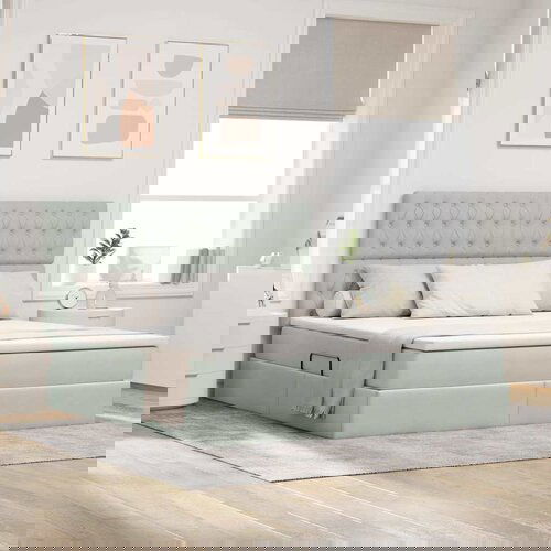 vidaXL Krevet S LED lampica Svijetlo siva 180 x 200 cm Baršun Cijene