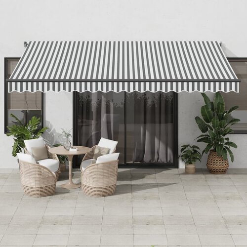 Tenda na ručno uvlačenje antracit i bijela 450 x 350 cm Cijene