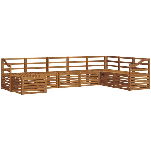  Set vanjskih sofa 8 kom. Prirodna Smeđa 304 x 185,5 x 73 cm Slike