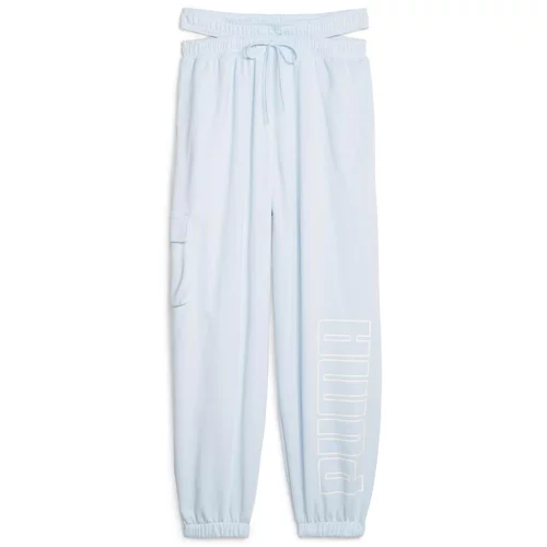 Puma Sportske hlače svijetloplava / bijela
