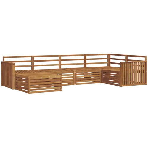  Set vanjskih sofa 6 kom. Prirodna Čvrsto drvo akacije Smeđa 327 x 168,5 x 73 cm Slike