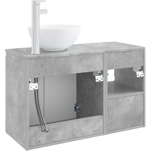  Set namje&amp;scaron;taja za kupaonicu 2 kom. Betonska siva 49,5 x 35 x 80 cm Slike