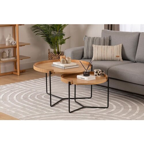 Hanah home Set klub stočića Mandy, 2 komada, 80x51x80 i 60x41x60 cm, Smeđi Cene