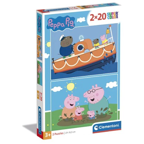 Clementoni Puzzle Peppa Pig Supercolor 2 u 1 2x20 kom - Cene