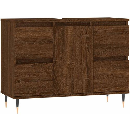 Maison Chic Kopalniška omarica - Kopalniški kabinet rjavi hrast 80x33x60 cm inženirski les, (21794948) Cene