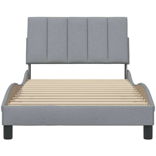 VidaXL Okvir kreveta bez madraca svjetlosivi 100x200 cm od tkanine Slike