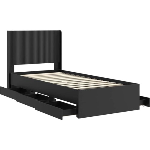  Okvir za krevet s pohranom i uzglavljem Crna 75 x 190 cm - Crna 75 x 190 cm Slike