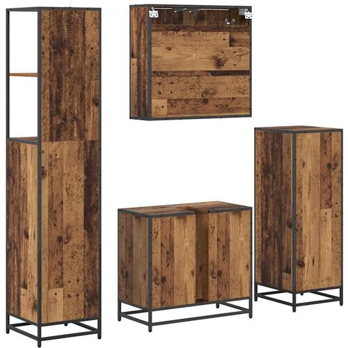 VidaXL set namje&amp;scaron;taja za kupaonicu 4 pcs staro drvo 65 x 33 x 60 cm Slike