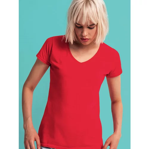 Fruit Of The Loom Iconic Vneck Women's Red T-shirt