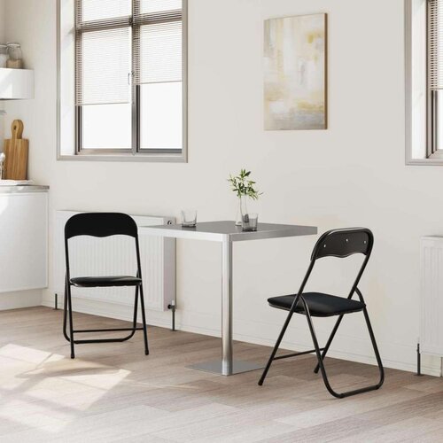  Sklopiva stolica 2 pcs Crna 48 x 44 x 78 cm Bar&amp;scaron;un - 2 Slike