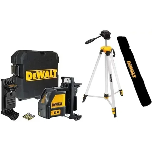 Dewalt kriĹľno linijski laser rdeĂ¨ v kovĂ¨ku + stojalo za laser SET DW088K+DE0881T