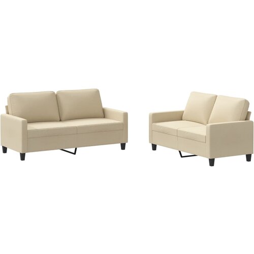 Maison Chic Sedežna garnitura - kavč 2-delna z blazinami krem blago, (21729146) Cene