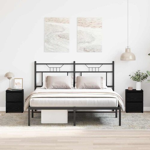 Noćni ormar 2 pcs Crni hrast 30 x 30 x 40 cm Konstruirano drvo Slike