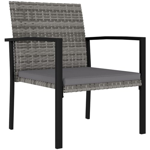 Maison Chic Vrtni jedilni stoli - Stol za vrt 2 kosa poli ratan sive barve JS295, (21878337) Slike