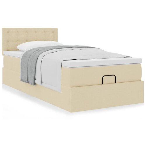 vidaXL otomanski okvir kreveta s madraca krem 90x200cm od tkanine Cijene