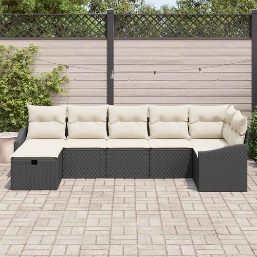  Set sofe 7 kom. Crna poliratan 288,5 x 123,5 x 85 cm Slike