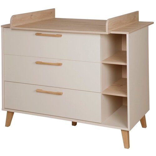 Roba Kremno bela/v naravni barvi otro&amp;scaron;ka komoda v hrastovem dekorju s previjalnim pultom 117x103x78 cm Jil &amp;ndash; Slike