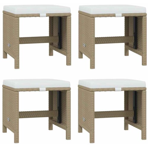  11-dijelni vrtni blagovaonski set od poliratana s jastucima bež 163 cm table length Slike