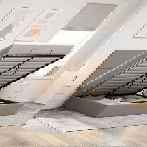  Otomanski krevet s madracem i LED diodama tupe 140x190 cm Slike