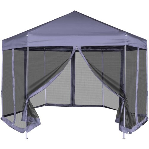  Šestkoten Pop-Up šotor s 6 stranicami temno moder 3,6x3,1 m Cene