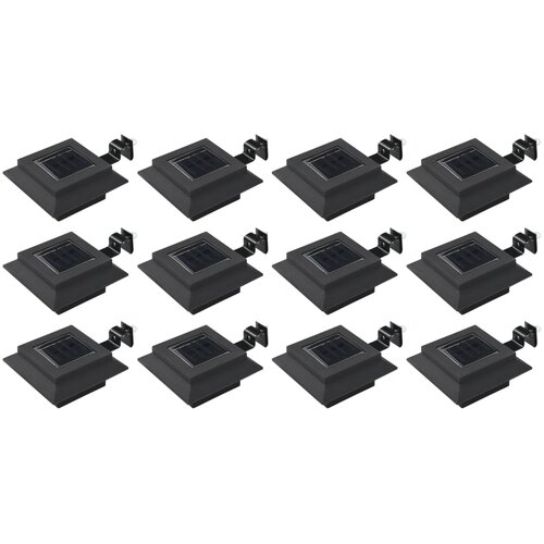 vidaXL Vrtne solarne svjetiljke 12 kom LED kvadratne 12 cm crne Cijene
