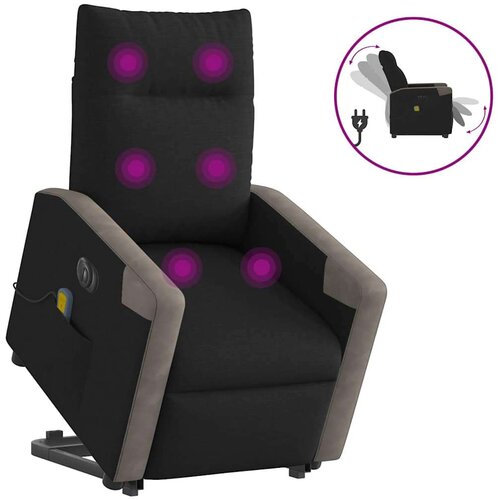  Električni masažni naslonjač na podizanje od tkanine crni Slike