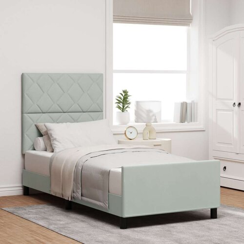 VidaXL Krevet Svjetlosiva 90x190 cm Bar&amp;scaron;un Slike
