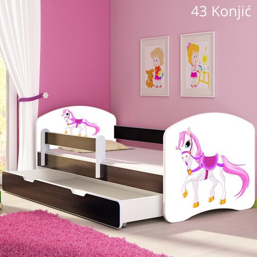  Dječji krevet ACMA s motivom, bočna wenge + ladica 180x80 cm 43 Konjić Cijene