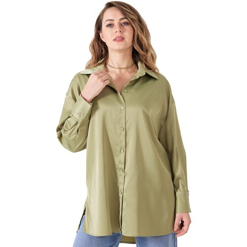 La Modeuse Srajce & Bluze 70712_P165389 Zelena Cene