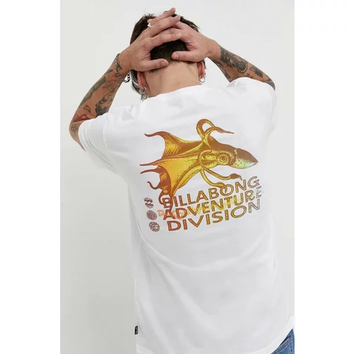 Billabong Bombažna kratka majica X ADVENTURE DIVISION moška, bela barva