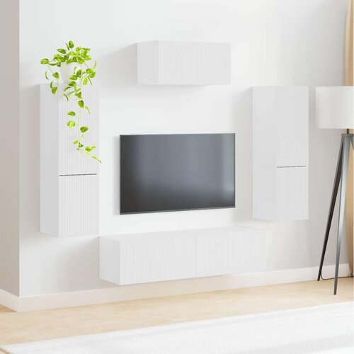  Komplet TV omaric 4 pcs Bela Konstruiran les - - Bela - 61.16 - 30 x 31 x 60 cm - 2025-vidaXL-Uvoz_2 Slike