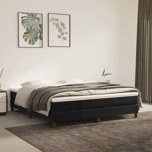 vidaXL okvir za krevet s oprugama crni 160x200 cm od baršunasti