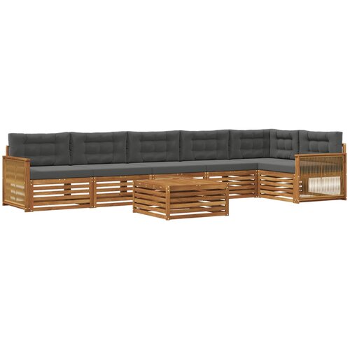 vidaXL Zunanja garnitura za sedenje 7 pcs Naravna in antracitna, (5000282012) Cene