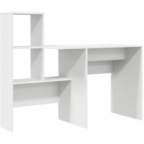  Stol s ladicama Bijelo 131,5 x 50 x 106,5 cm Konstruirano drvo Slike
