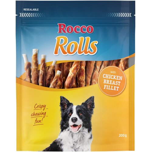 Rocco Varčno pakiranje Rolls žvečilni zvitki - S filejem piščančjih prsi 6 x 200 g Cene