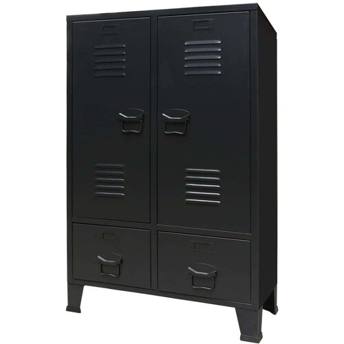  Ormar od metala u industrijskom stilu 67 x 35 x 107 cm crni Cijene