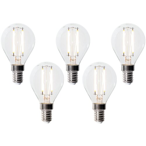 LUEDD Komplet 5 E14 zatemnitvenih LED žarnic P45 prozorno steklo 3W 250 lm 2700K Slike