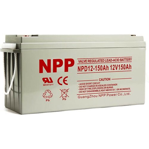 NPP NPG12V-150Ah, GEL BATTERY, C20=150AH, T16, 485*172*240*240, 38,5KG, Light grey Cene