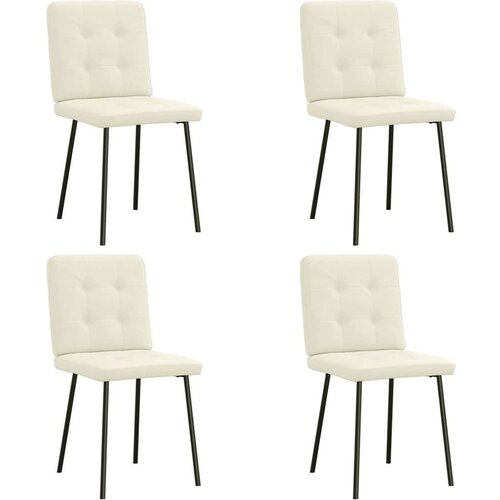  Jedilni stoli 4 kosi krem žamet, (21822550) Slike