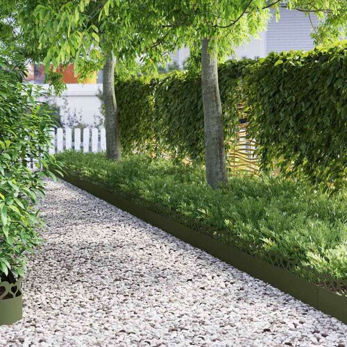 vidaXL Robniki za trato 30 pcs Oljčno zelena 103 x 0,05 x 22 cm Jeklo Cene
