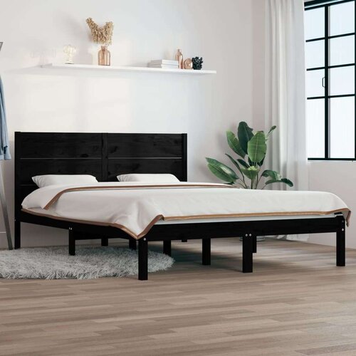  Za krevet od masivne borovine crni 140 x 200 cm Slike