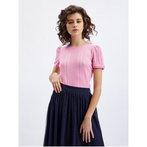 Orsay Pink Women&amp;#039;s T-Shirt with Decorative Details - Women Slike