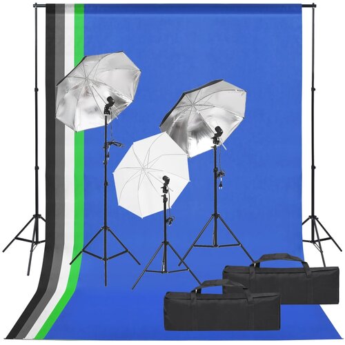 vidaXL komplet za foto studio z lučmi in ozadjem Cene
